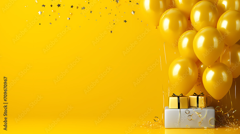 Fototapeta premium Colorful balloon decoration for birthday celebration