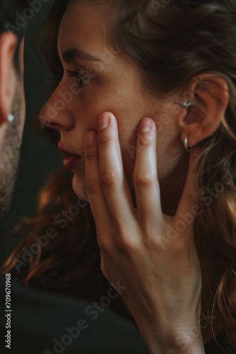 A picture of a man and a woman engaged in a meaningful gaze. This image can be used to depict connection, communication, or love. Ideal for websites, blogs, or social media posts