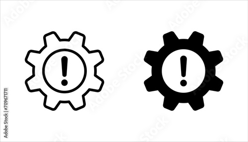 thin line failure icon set with broken operational process. concept of repair or maintenance symbol. vector illustration on white background photo