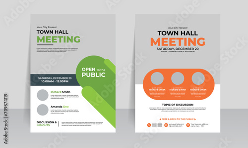 town hall meeting flyer design template  photo