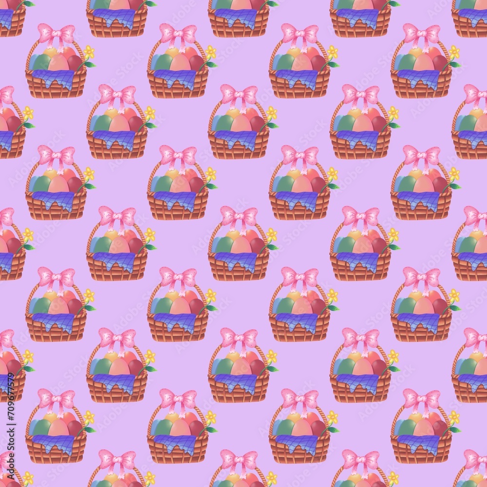 seamless pattern with Easter eggs 