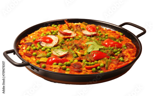 Spanish Delight: Paella Extravaganza isolated on transparent Background