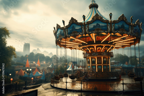 Carousel in an amusement park