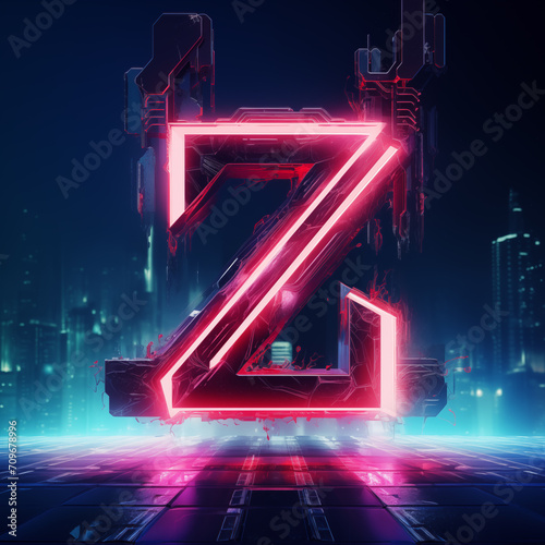 letter Z on a cybernetic abstract background