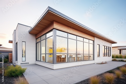 modern minimalist home with large windows