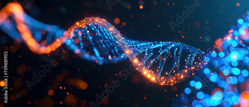 Human cell biology DNA strands molecular structure illustration 
