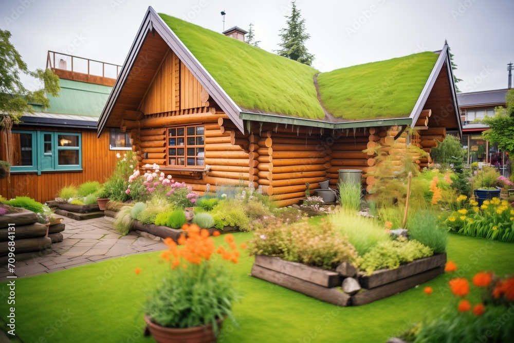 log cabin forest lodge with a green roof garden log cabin forest lodge with a green roof garden