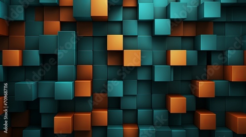 Mesmerizing dark turquoise and dark orange abstract geometric wallpaper     contemporary art for design projects