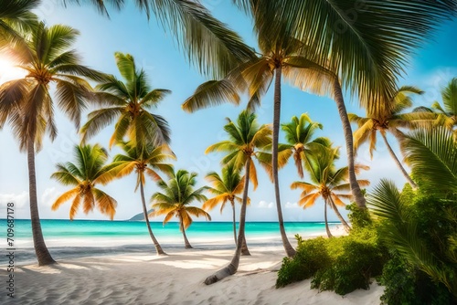 palm trees on the beach © ayesha