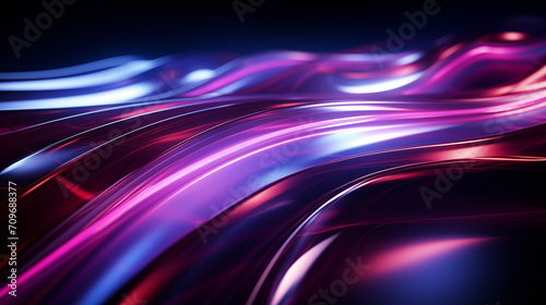 Abstract 3d render, dark purple wavy background design, illustration. Glossy texture futuristic wallpaper. Generated AI