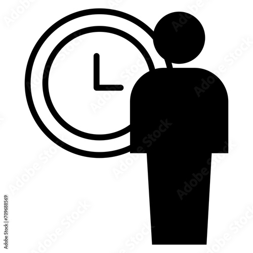 User Time solid glyph icon