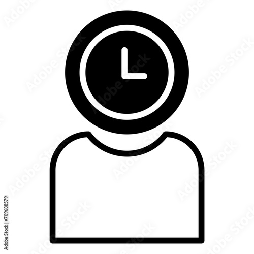 User Time solid glyph icon