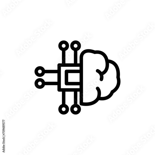 artificial intelligence icon or logo design isolated sign symbol vector illustration - high quality line style vector icon suitable for designers