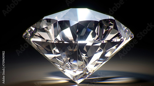 Close-up of Diamond on Black Background