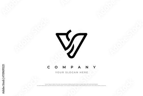 Initial Letter VS Logo or SV Logo Design