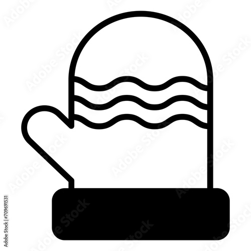 Mittens solid glyph icon