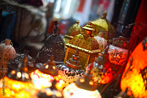 Canvas Print Glass and metal lanterns