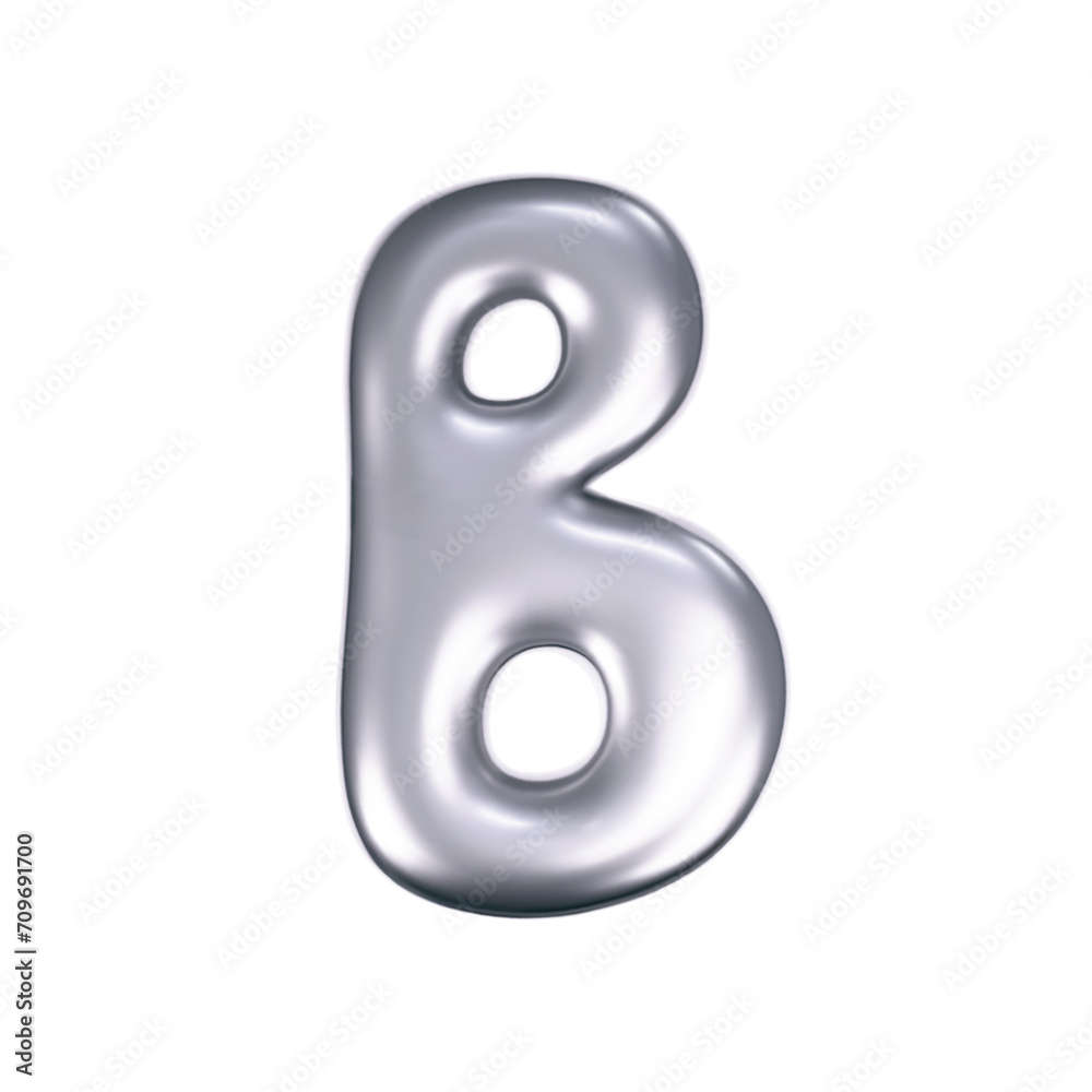 3d chrome liquid letter B in y2k style isolated. Render of 3d metal inflated bubble alphabet with glossy silver effect. 3d vector y2k typography letter 3d chrome liquid letter B in y2k style isolated. Render of 3d metal inflated bubble alphabet with glossy silver effect. 3d vector y2k typography letter