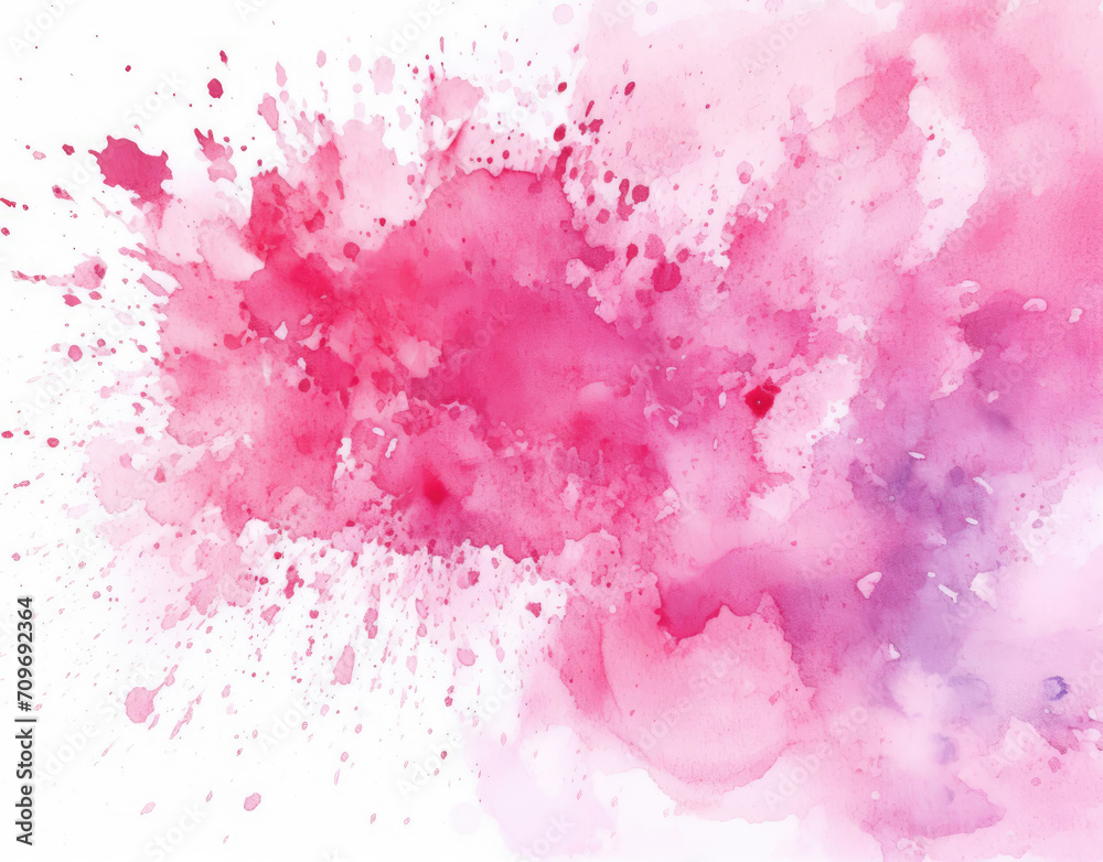 Pink and Purple Paint Splatter on White Background - Abstract Art