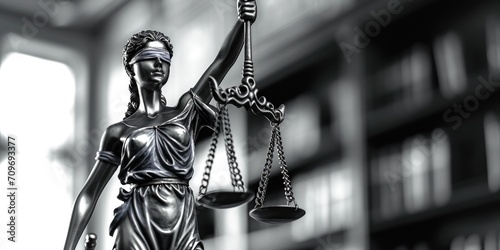 Lady Justice holding a sword. Perfect for legal, justice, and law-related concepts photo