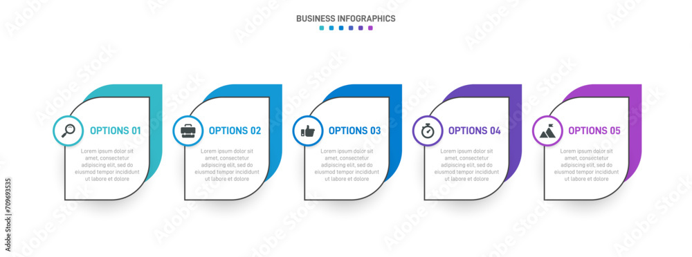 Timeline infographic with infochart. Modern presentation template with 5 spets for business process. Website template on white background for concept modern design. Horizontal layout. Timeline infographic with infochart. Modern presentation template with 5 spets for business process. Website template on white background for concept modern design. Horizontal layout.