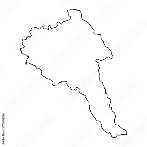 Bayan Olgii province map, administrative division of Mongolia. Vector illustration.