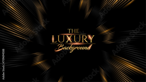 Black and Gold Abstract Luxury Background. Modern Minimal Premium Design Template. Amazing Welcome Invite. Grand Celebration Banner for Birthday and Anniversary. Elegant Decorative Layout Template. 