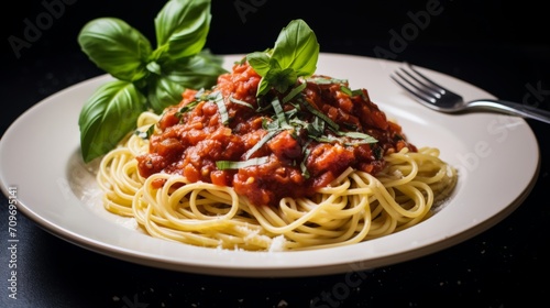 spaghetti with tomato sauce