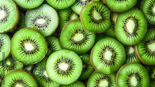 green slices of kiwi . background or wallpaper.