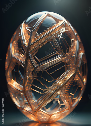 3d sphere with gold