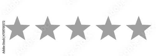 Fototapeta Naklejka Na Ścianę i Meble -  Five gray stars for rating and ranking reviews – Flat five star templates
