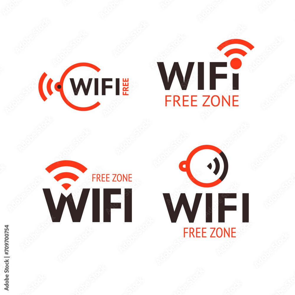 Wifi signal internet symbol set icons, the wireless and free wifi hotspot, wi-fi zone connect, vector illustration Wifi signal internet symbol set icons, the wireless and free wifi hotspot, wi-fi zone connect, vector illustration