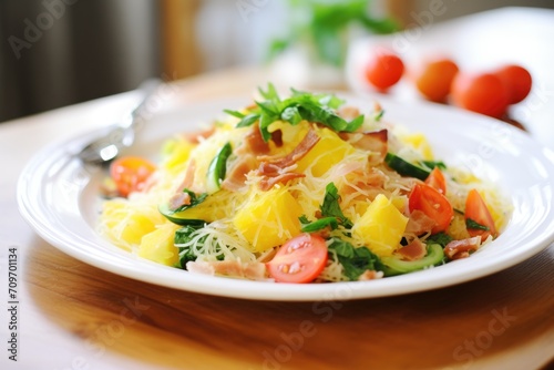 spaghetti squash salad with fresh veggies