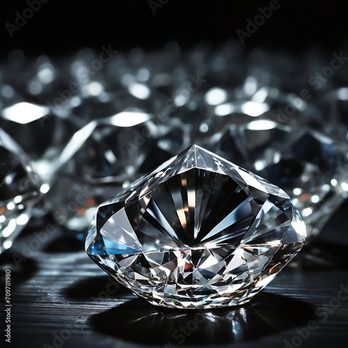 shinny Diamonds on a Black Background photo