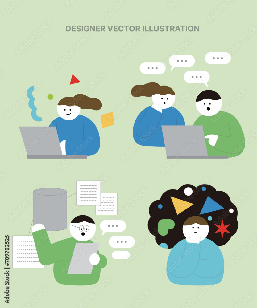 Occupation vector illustration set_Designer