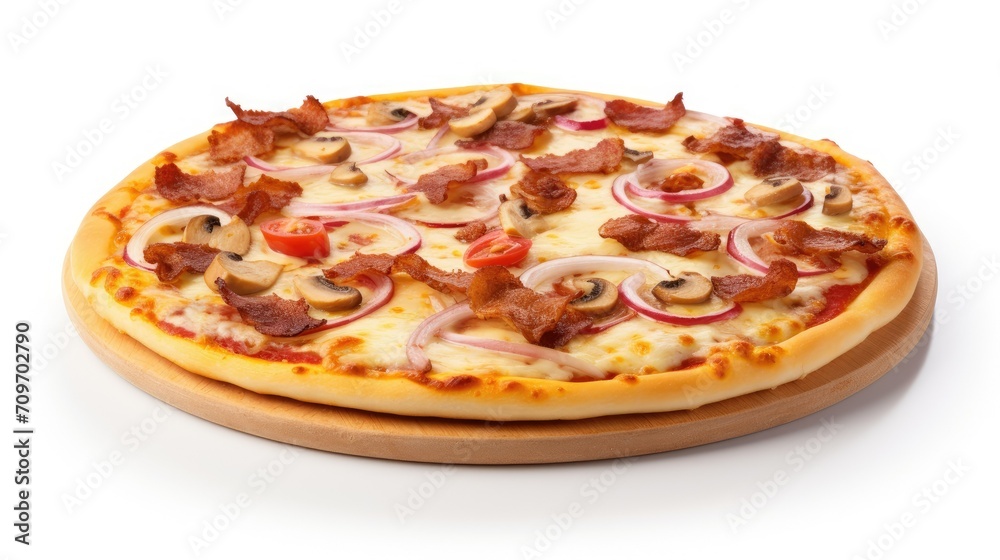 pizza on white background