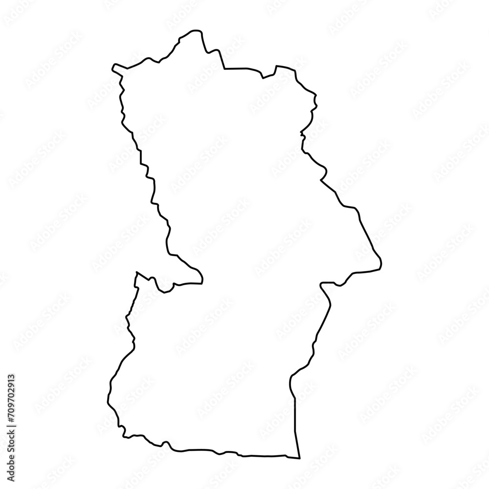 Khovd province map, administrative division of Mongolia. Vector illustration.