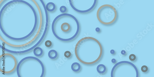  Seamless pattern of large sky radio button symbols. The pattern is divided by a line of elements of lighter tones. Vector illustration on light blue vector texture with disks.