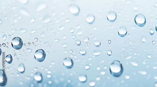 Wallpaper Mural Closeup of water drops sliding on light wet surface. White background. Generative AI Torontodigital.ca