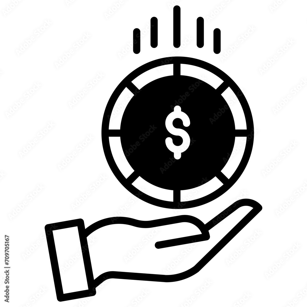 Dollar Funding solid glyph icon Dollar Funding solid glyph icon