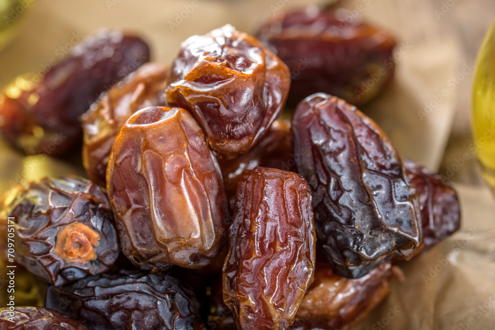 Close-Up 4K Ultra HD Image of Dry Dates with a Cut Close-Up 4K Ultra HD Image of Dry Dates with a Cut