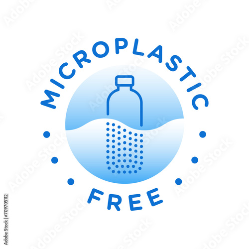 Microplastic free vector icon logo badge concept design