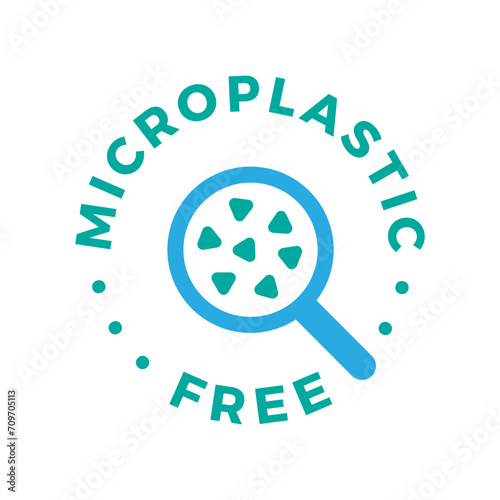 Microplastic free vector icon logo badge concept design