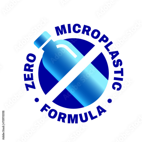 Microplastic free vector icon logo badge concept design