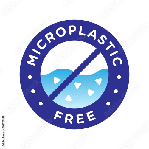 Microplastic free vector icon logo badge concept design