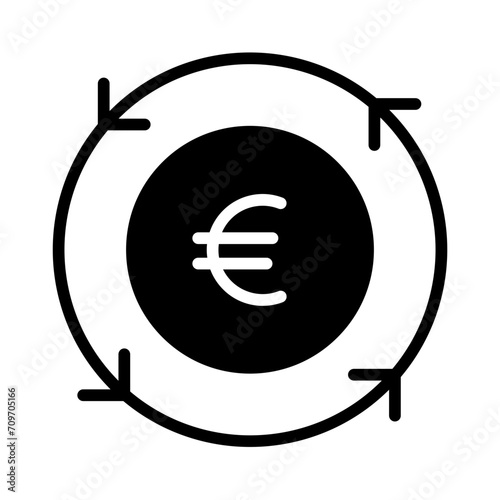 Euro Chargeback solid glyph icon