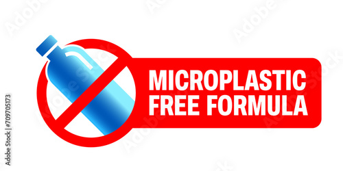 Microplastic free vector icon logo badge concept design