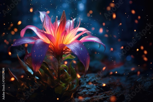 Magical glowing lotus