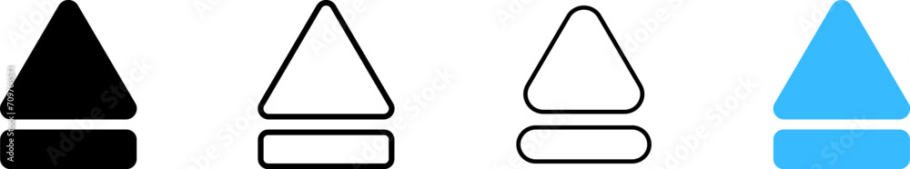 Up arrow icons. Different styles, eject buttons, up arrow set icons. Vector icons Up arrow icons. Different styles, eject buttons, up arrow set icons. Vector icons