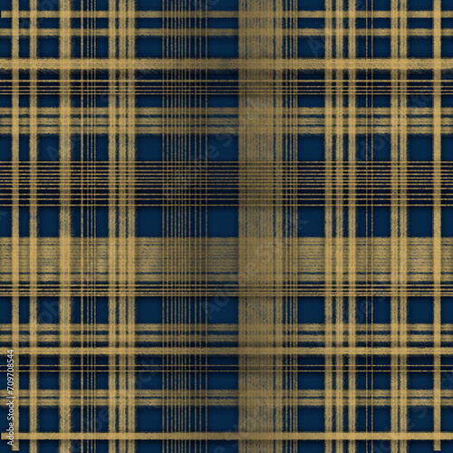 Checkered background.Blue and gold colors.